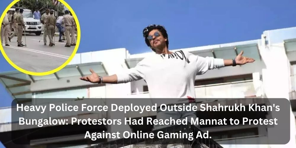 Heavy Police Force Deployed Outside Shahrukh Khan’s Bungalow: Protestors Had Reached Mannat to Protest Against Online Gaming Ad.